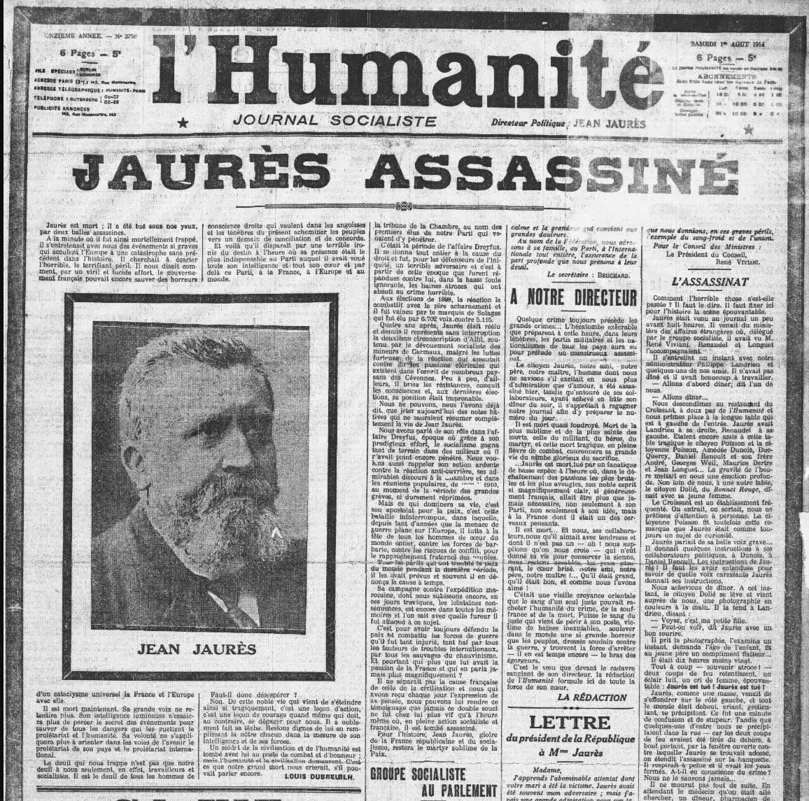 Jean Jaurès vermoord
