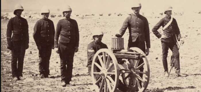 Gatling machinegeweer van het Britse leger uit de Tweede Anglo-Afghaanse Oorlog (1878–1880)