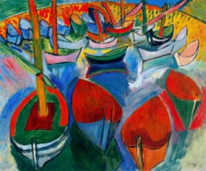 Barques à Martigues / Boten bij Martigues (c.1908) – Raoul Dufy