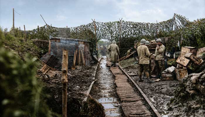 Een gecamoufleerd gedeelte van de Chemin des Dames