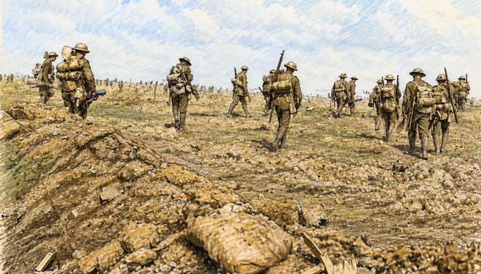 Engelsen rukken op, Slag aan de Somme, 1916